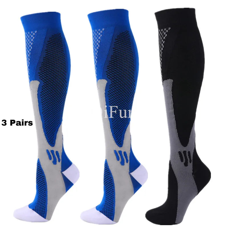 Pairs Men Compression Socks Football Soccer