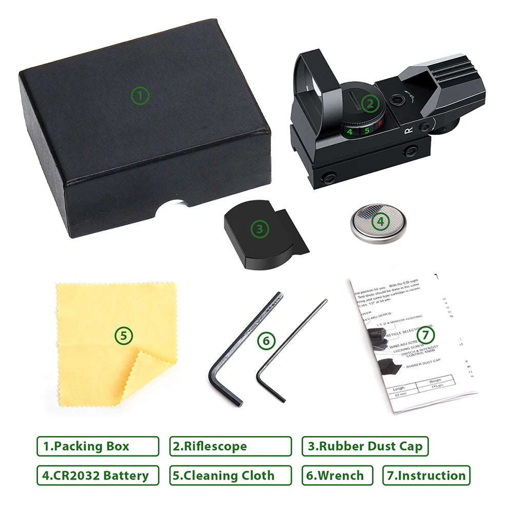 Tactical Red Green Dot Sight Scope