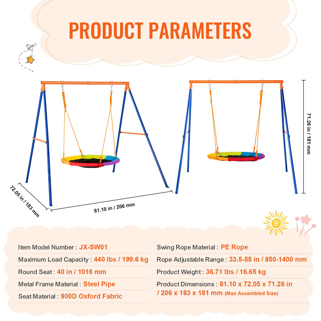 Swing Sets for Backyard 600lbs Capacity