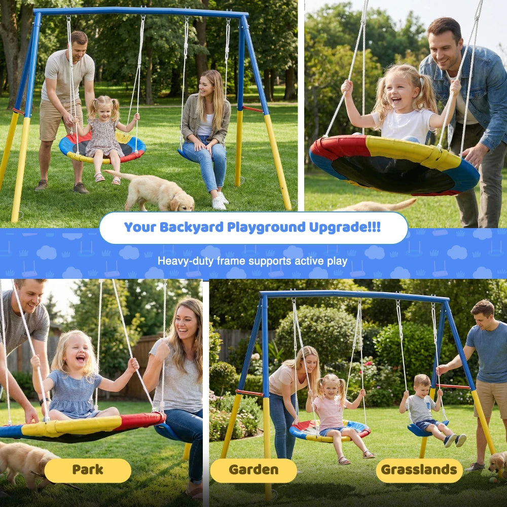 330lbs Swing Set with Heavy-Duty A-Frame