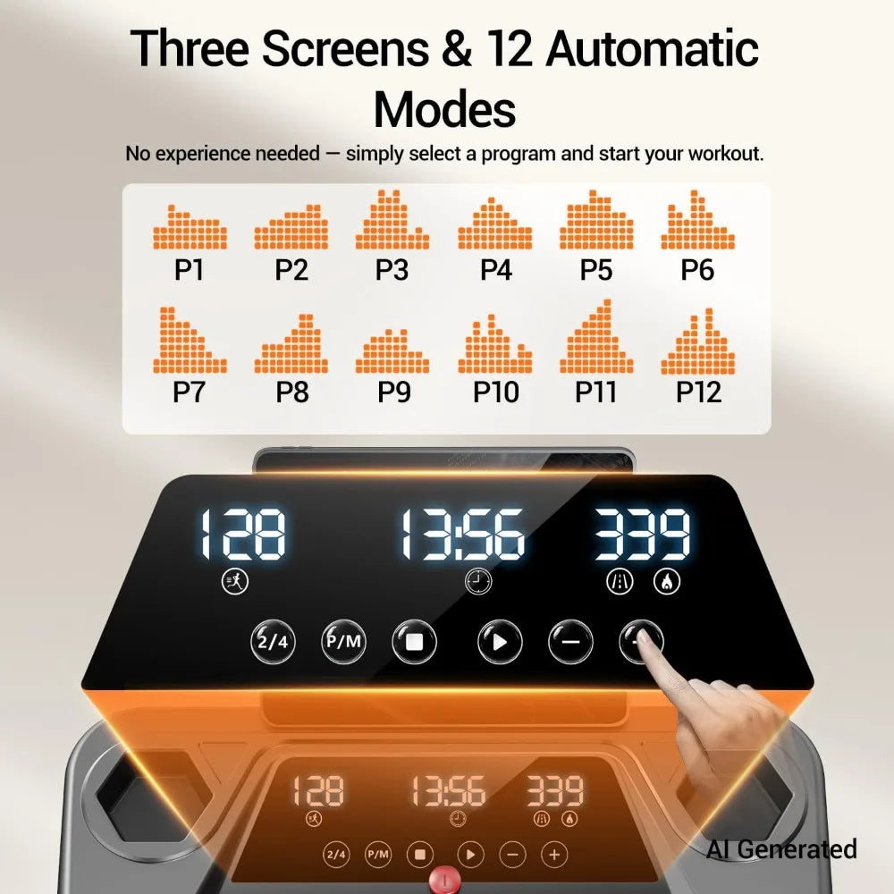 Foldable 16% Incline Treadmill  LED Display