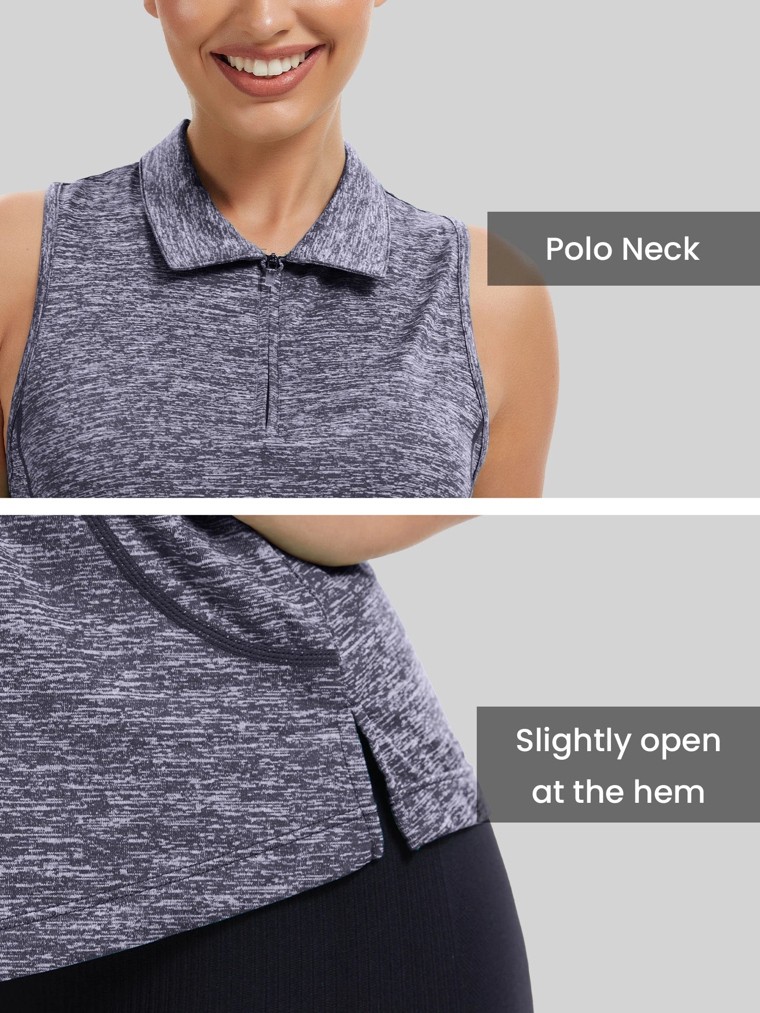 Sleeveless Golf Shirts for Women with Collar