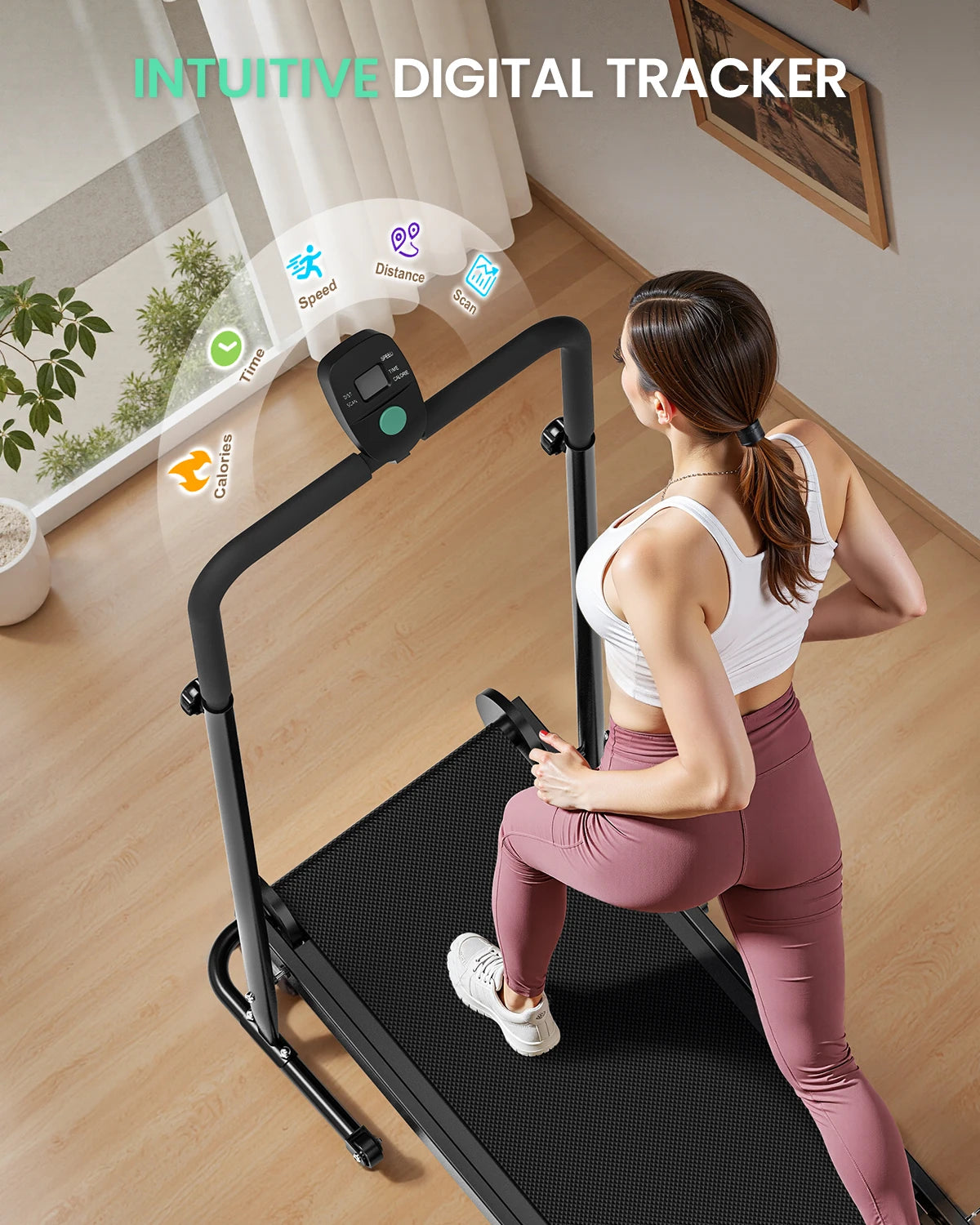 Non-Electric Treadmill with Dual Flywhee