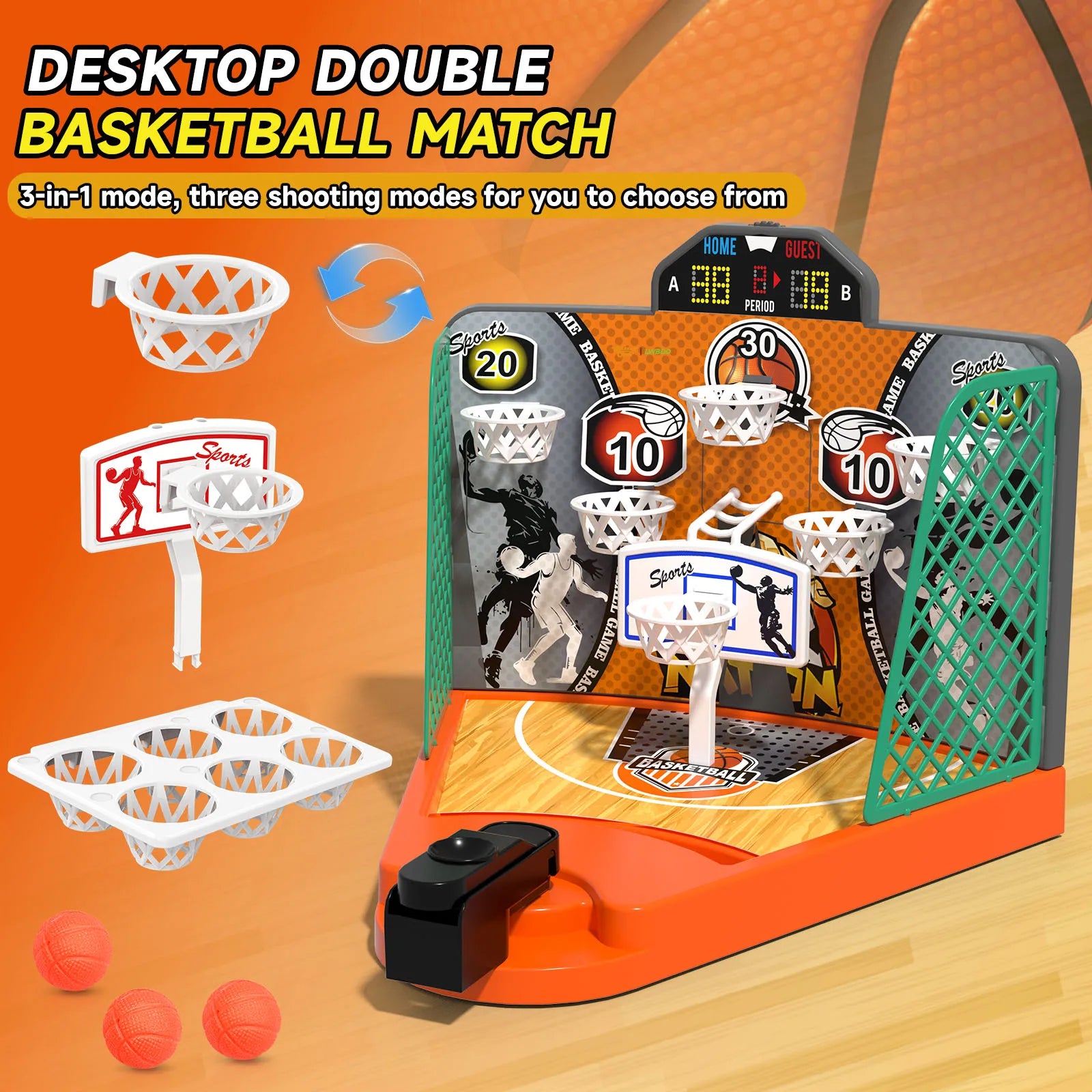 Dual-Player Mini Basketball Tabletop Game