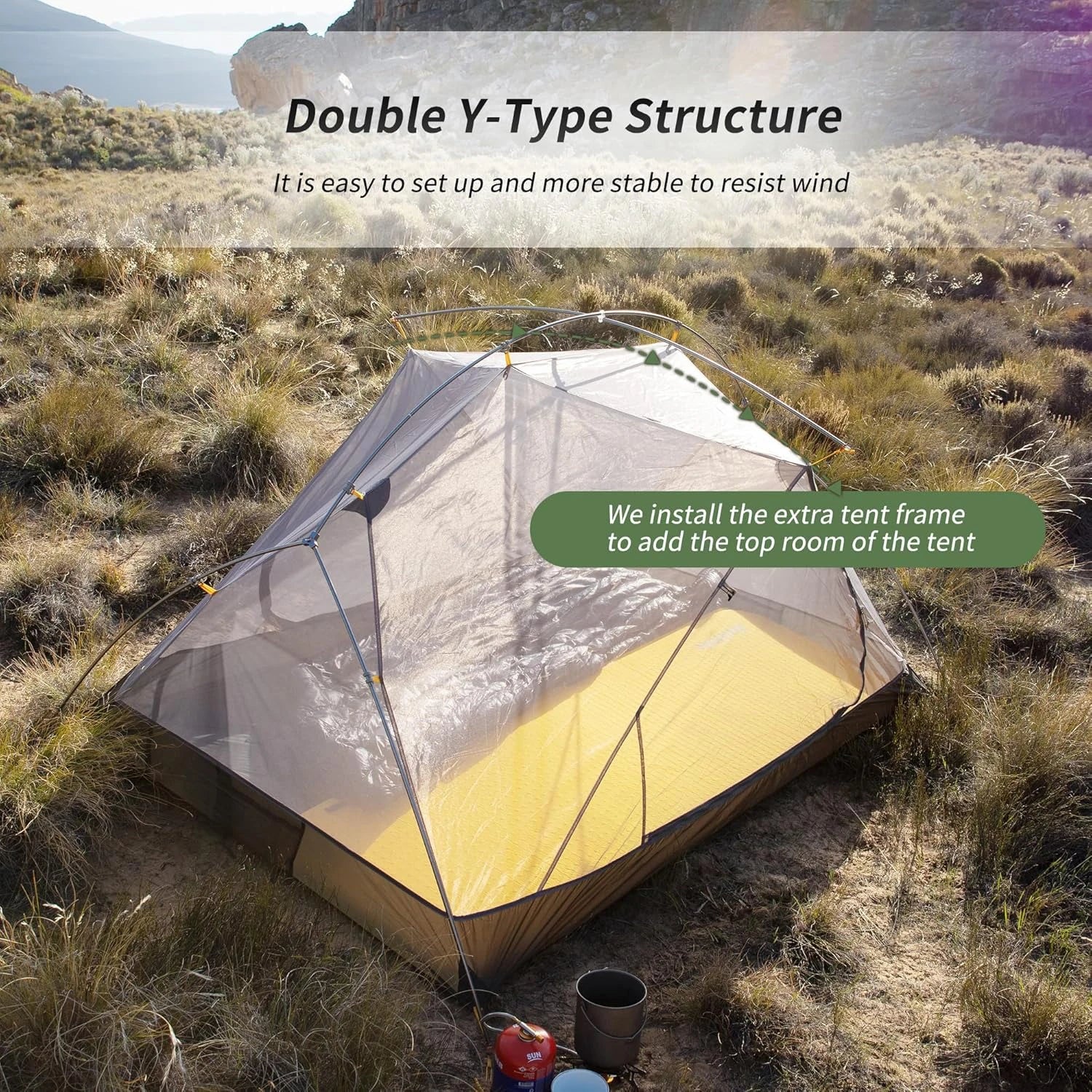 2 Person Tent 20D Nylon 210T Waterproof