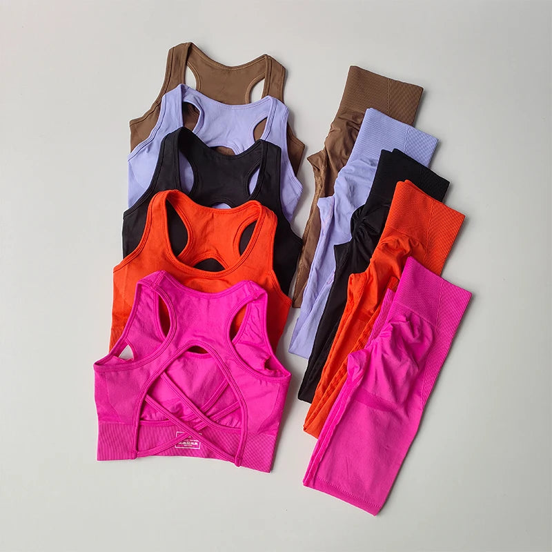 2PCS Sports Bra Women  Leggings Yoga Suit