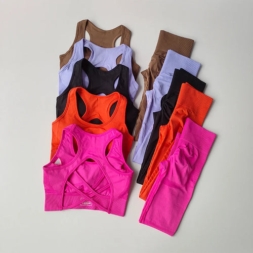 2PCS Sports Bra Women  Leggings Yoga Suit