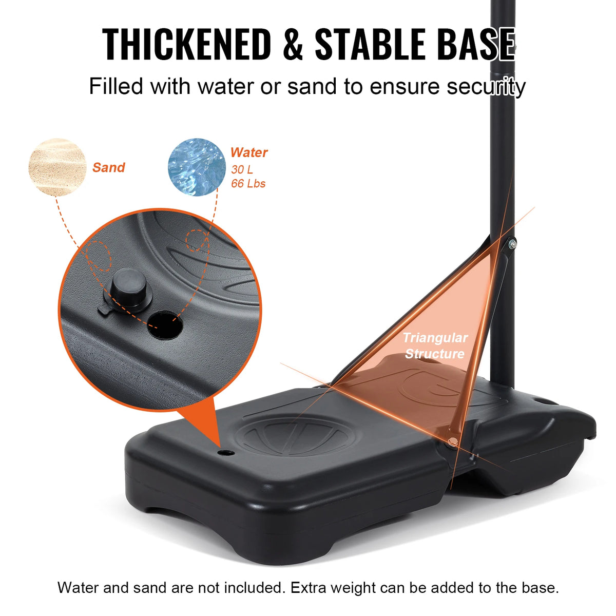 Portable Basketball Hoop Stand 4-10 ft Adjustable