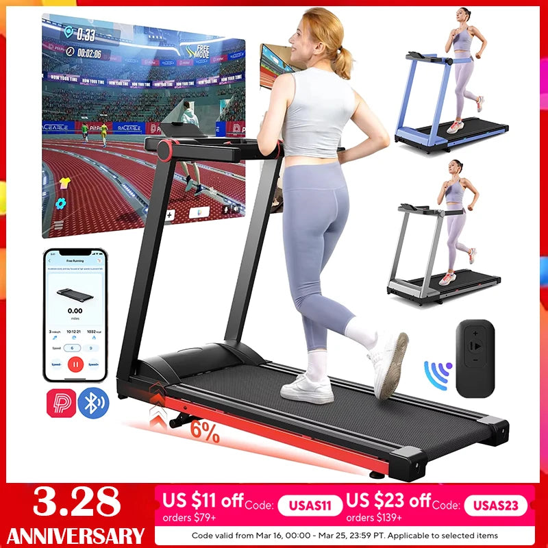 3.5HP Foldable Treadmill 350lbs