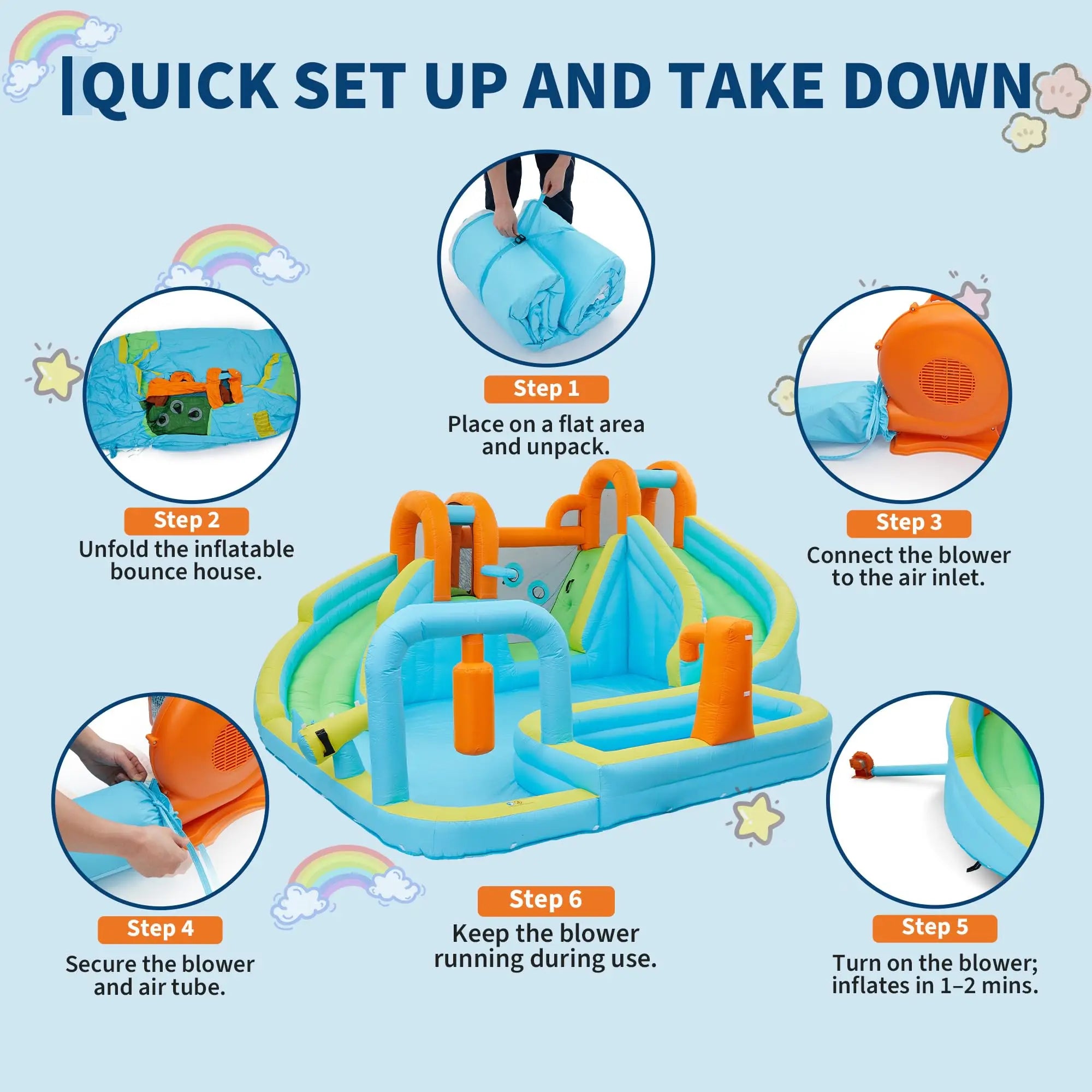 15.9FT Kids Inflatable Bounce House