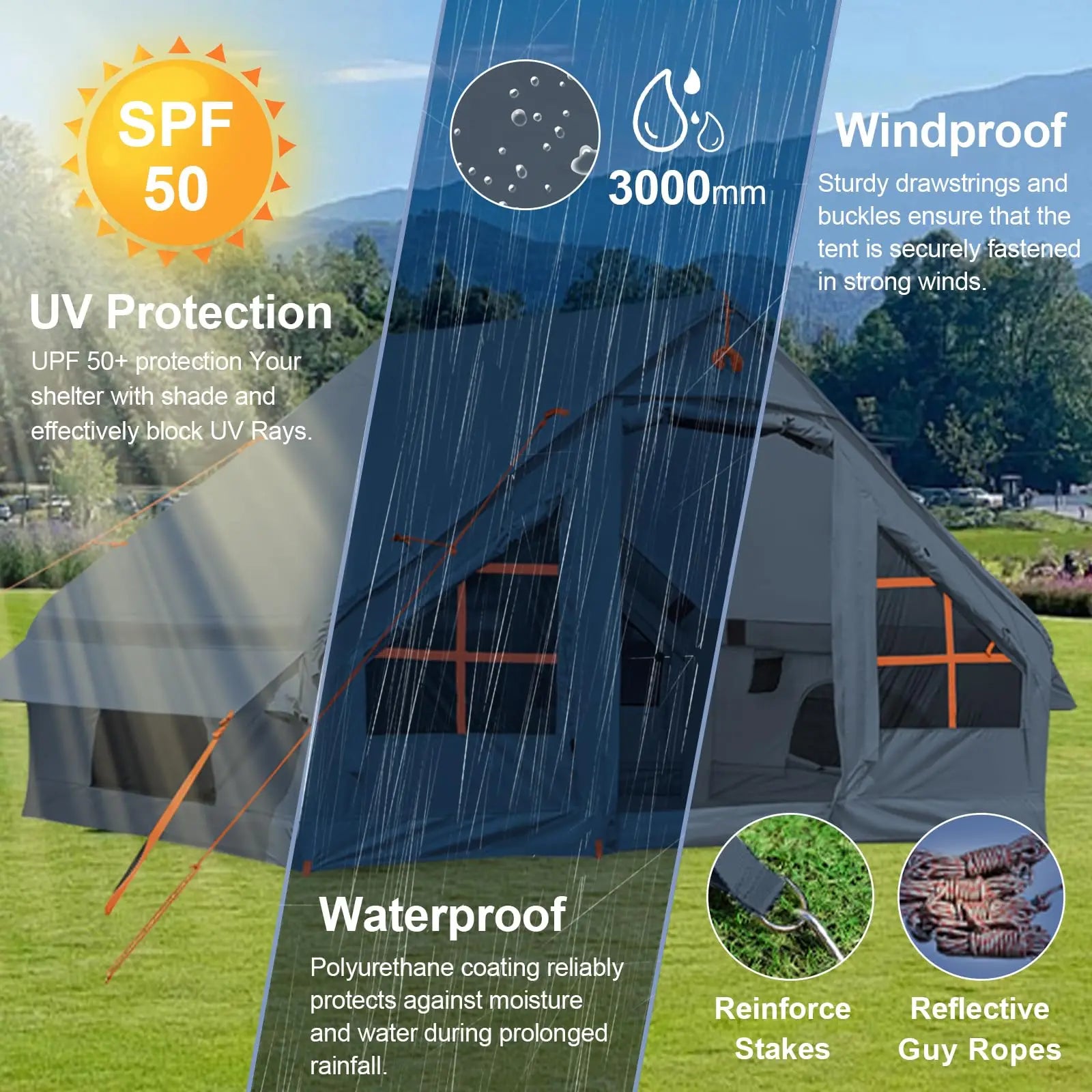 Inflatable Camping Tent With Awning