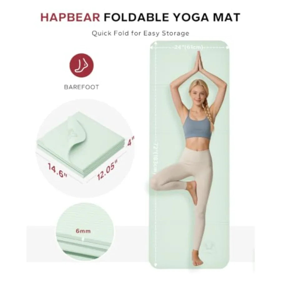 Foldable Yoga Mat - 72"x24"x0.24" 6mm