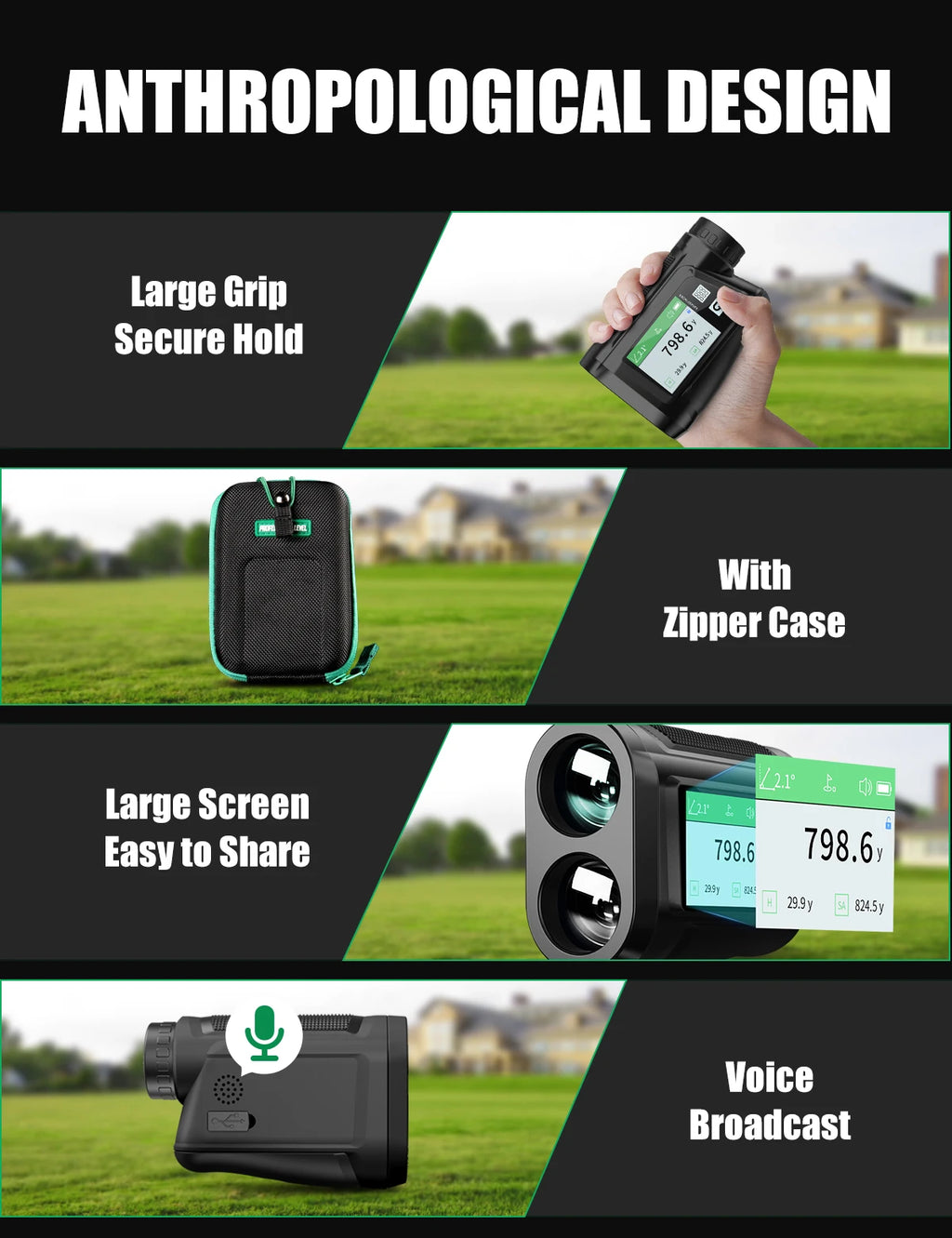 Golf Rangefinder with Voice Announcement