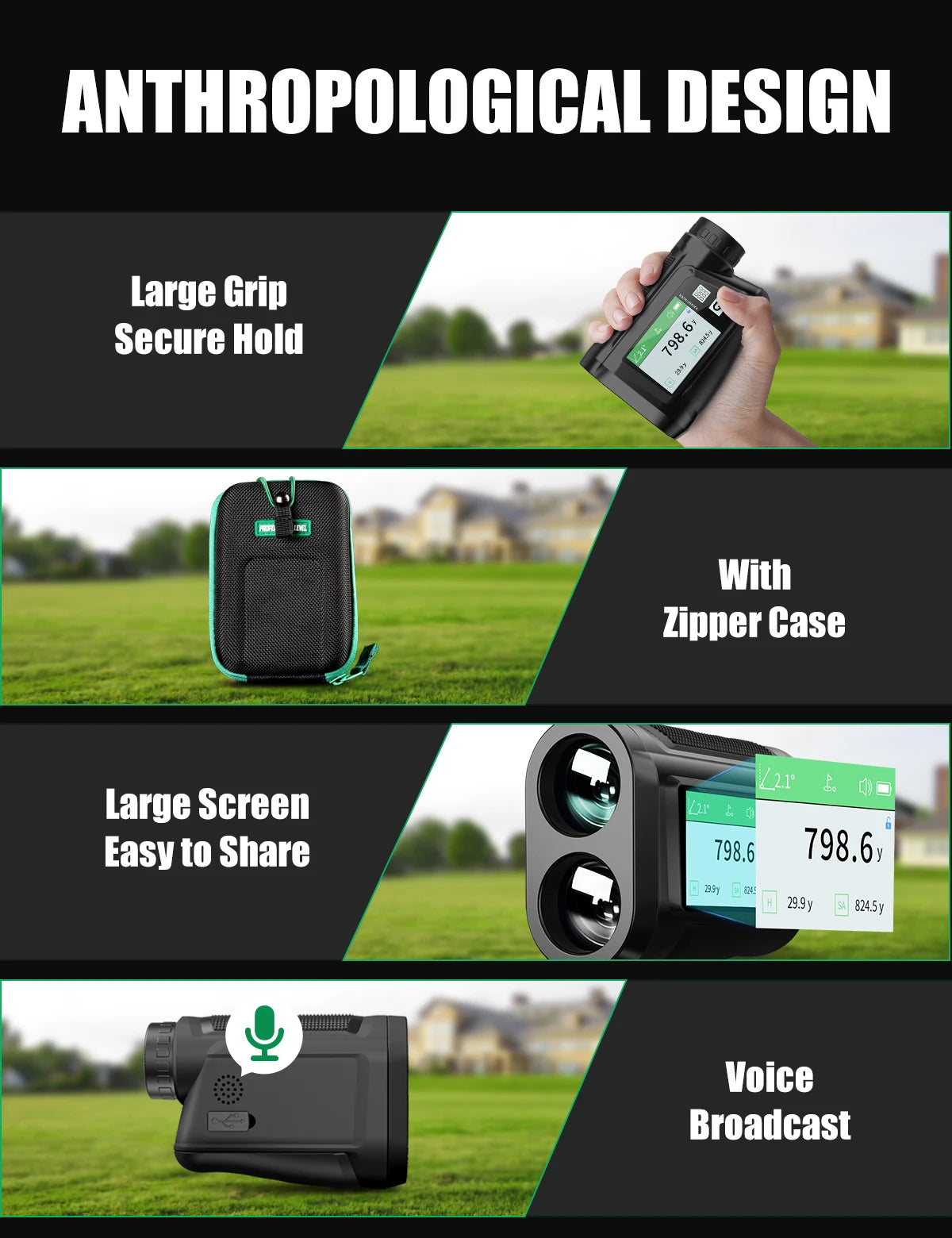 Golf Rangefinder with Voice Announcement