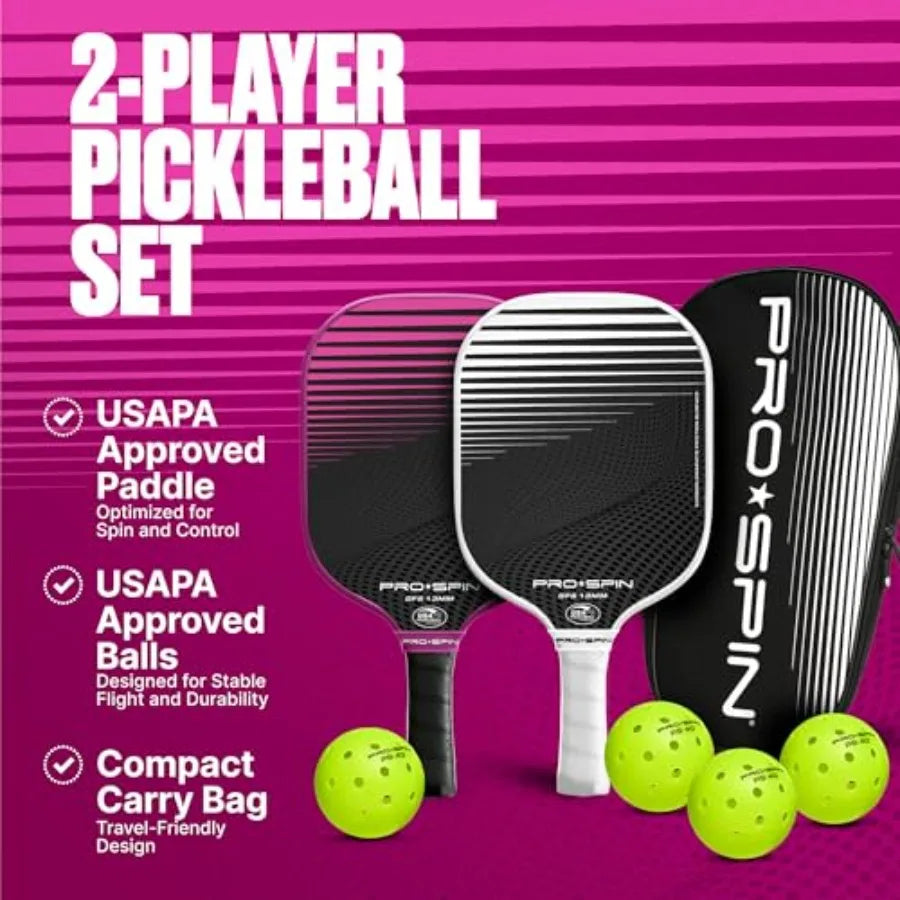 Carbon Fiber Pickleball Paddles Set of 2