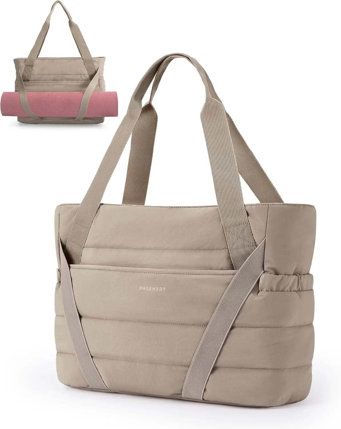 Quilted Tote Bag  Yoga Mat Straps