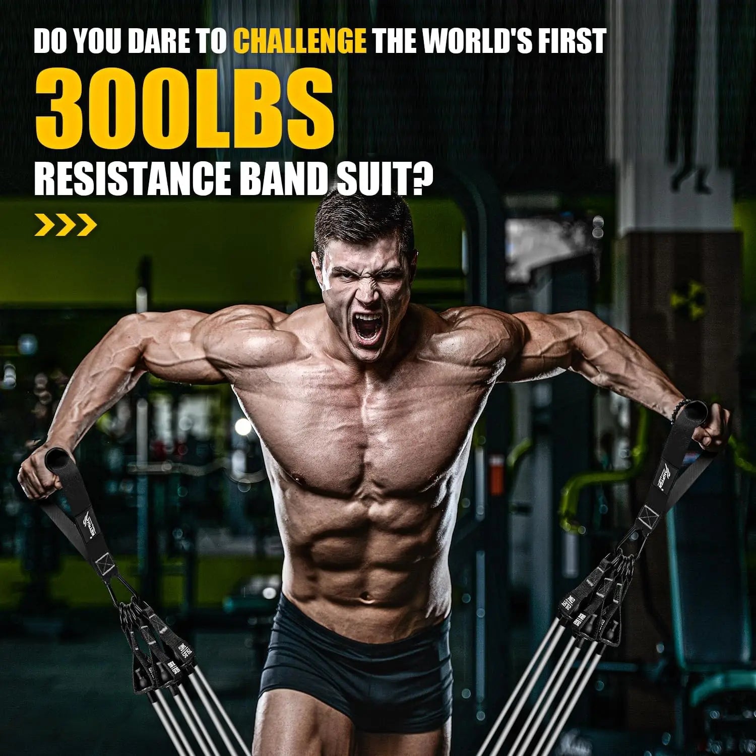 Heavy Resistance Bands Set, 300LBS