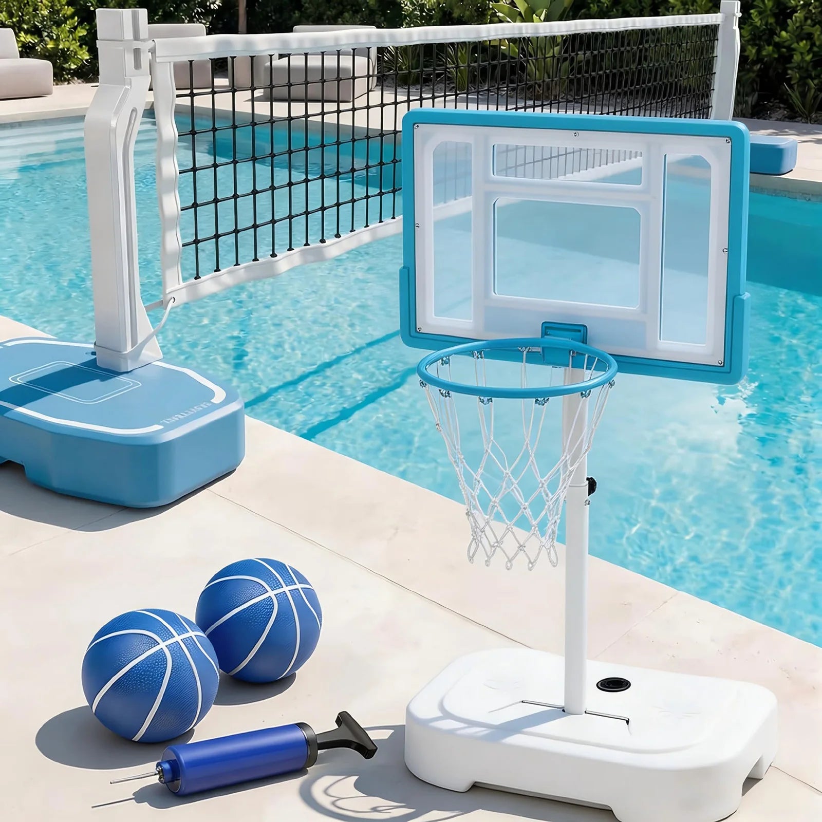 Outdoor Poolside Basketball Hoop