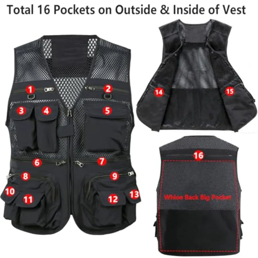 Lightweight Work Cargo Vest for Men