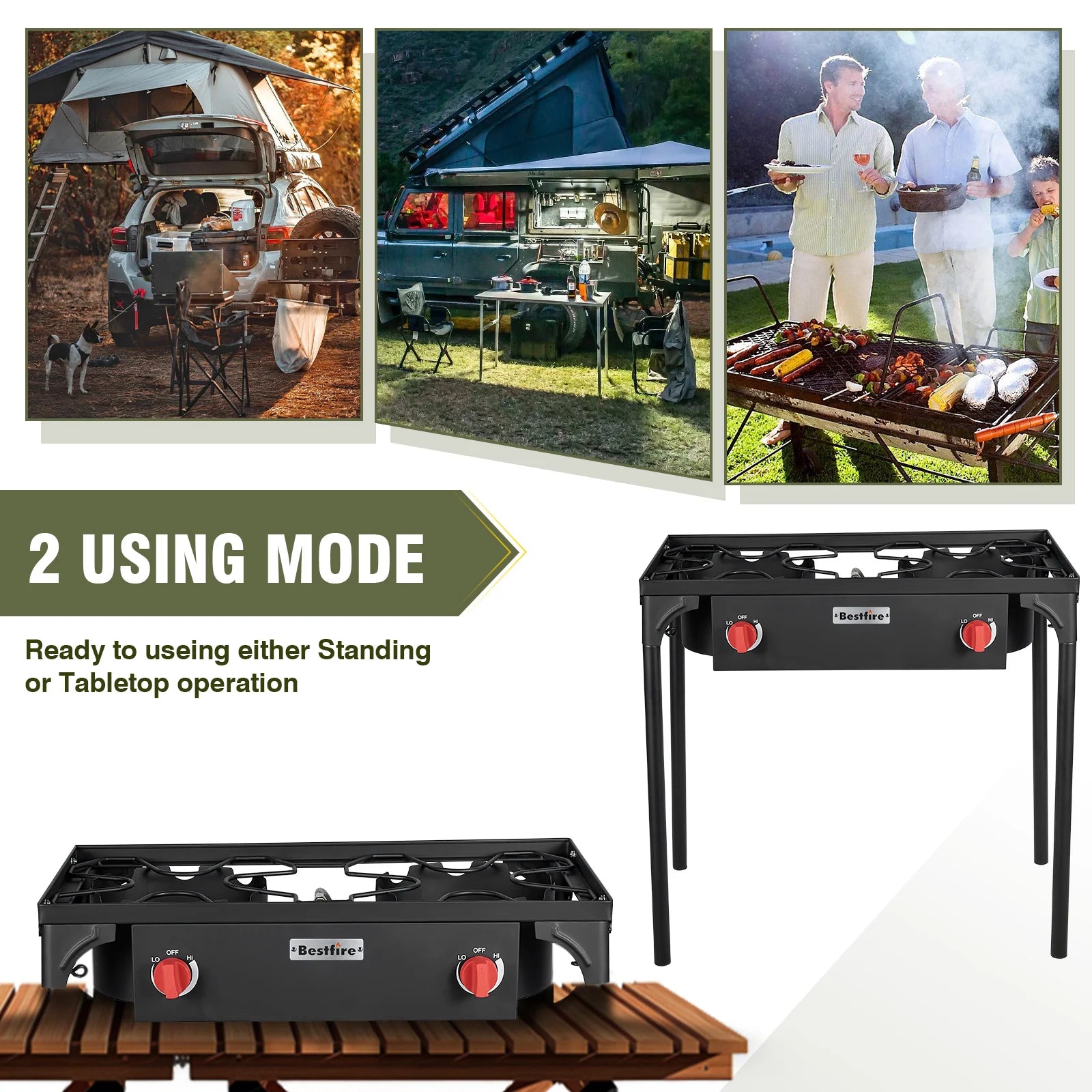 2 Burner Camping Stove 150000 BTU