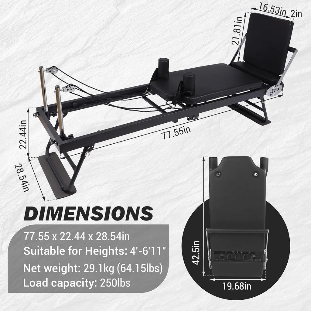 Foldable Reformer Pilates Machine