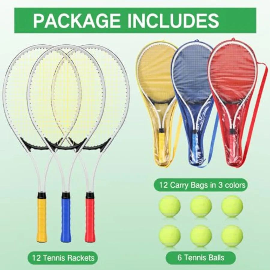 12 Pcs 27" Tennis Rackets for Adult Players