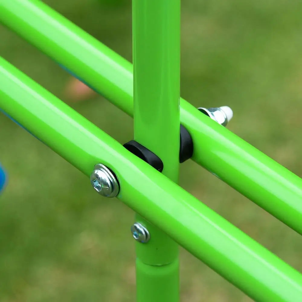 Outsunny Metal Swing Set with Glider,
