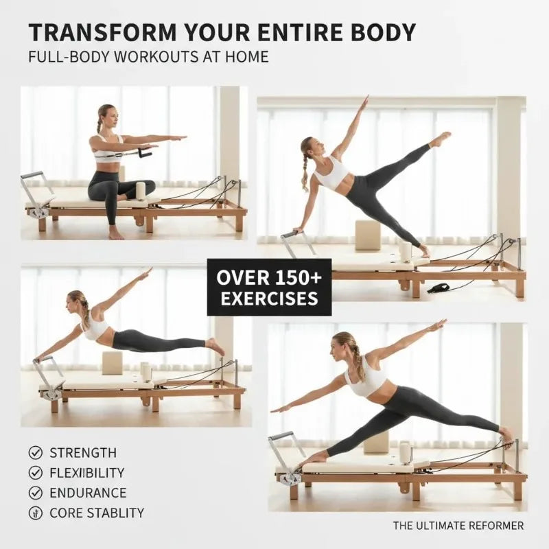 Foldable Pilates Reformer & Square Box Set