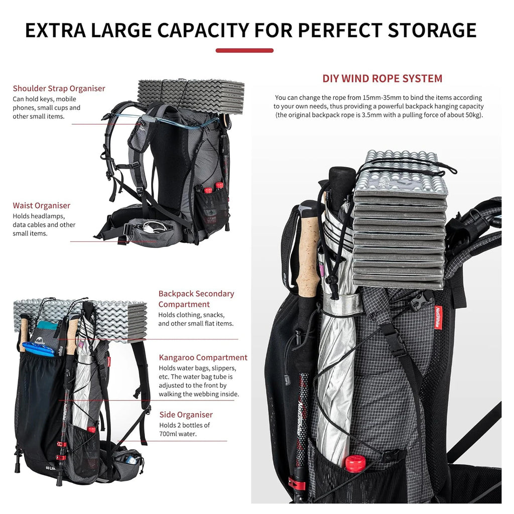 Rock Outdoor Bags 40L 60L Travel Backpacks