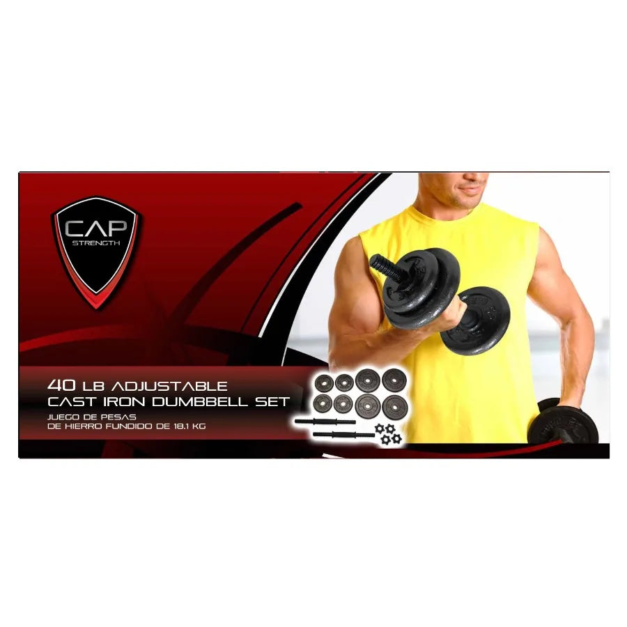 Adjustable Cast Iron Dumbbell Set