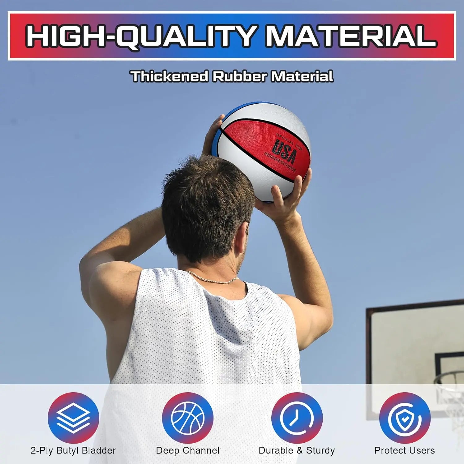 6 Pcs Rubber Basketball Bulk with Pump