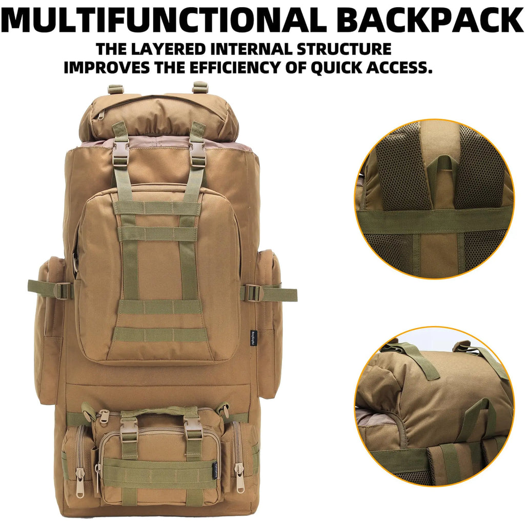 100L Hiking Backpack With Molle System