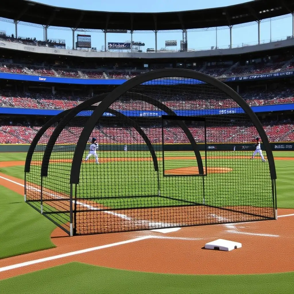 Baseball Batting Cage Pitching Machine Hole