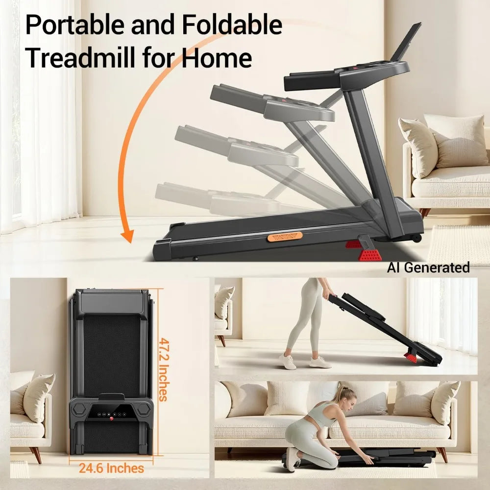 Foldable 16% Incline Treadmill  LED Display
