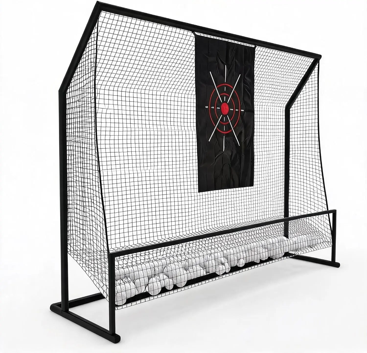 Black Golf Hitting Practice Net with Aiming Panel