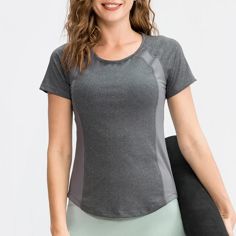 Women Yoga Top Short Sleeve