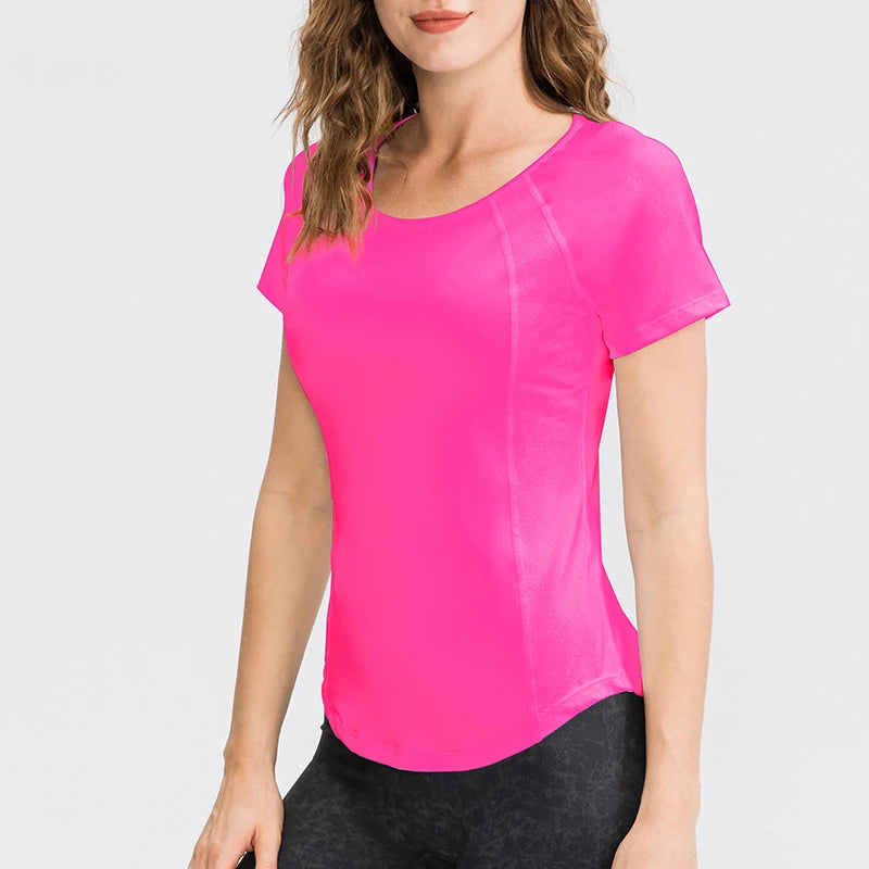 Women Yoga Top Short Sleeve