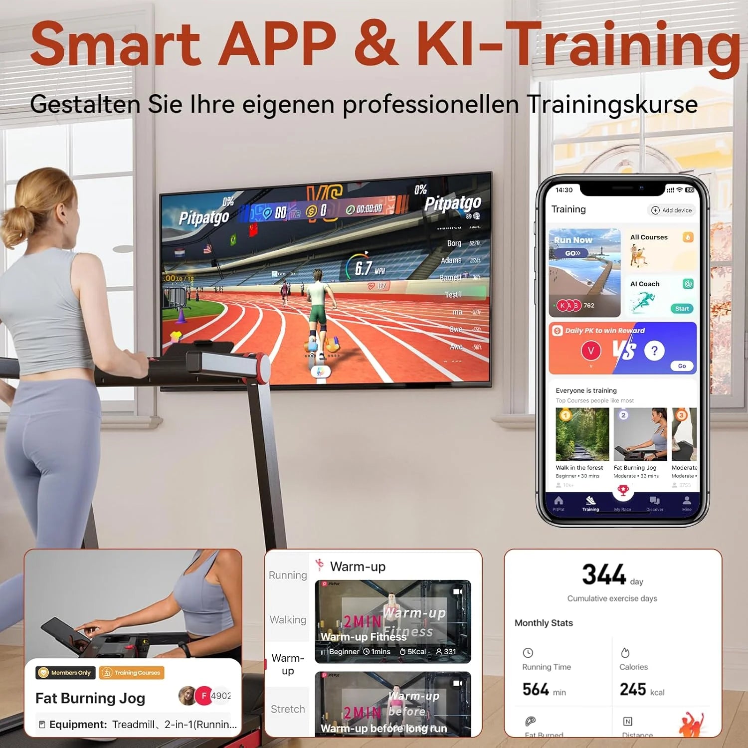 3.5HP Foldable Treadmill 350lbs