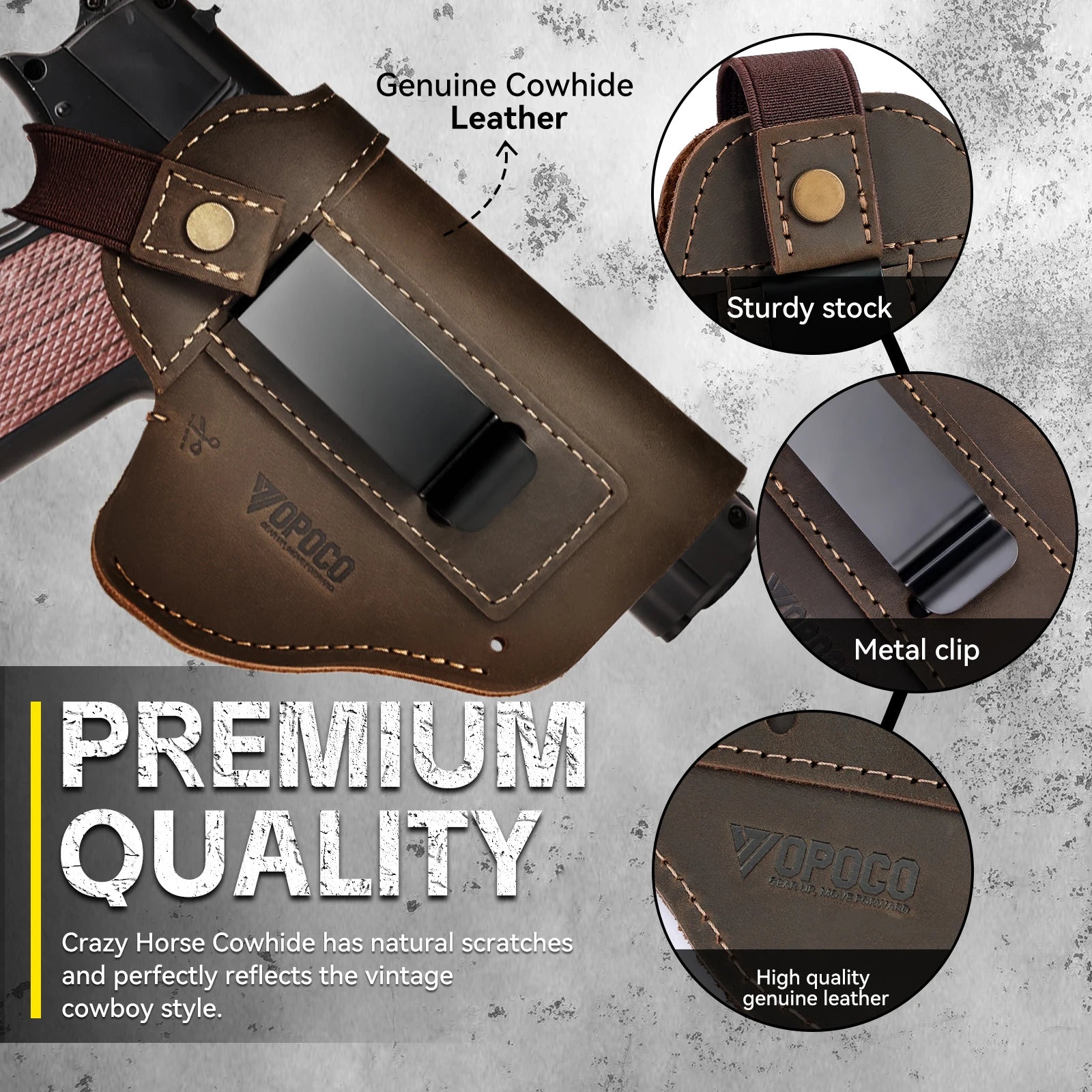Genuine Crazy Horse Leather 1911 Holster