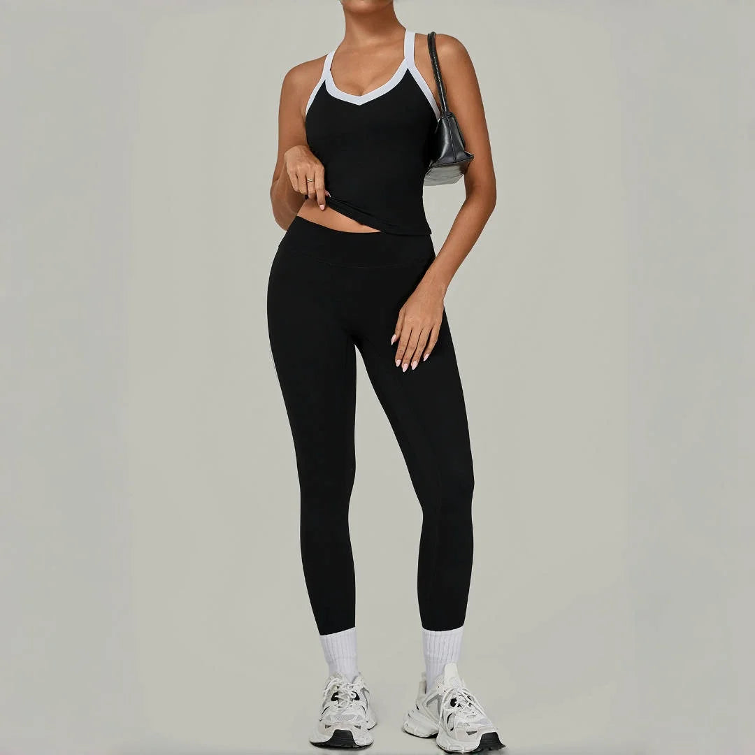 High Waist Peach Hip Leggings Set