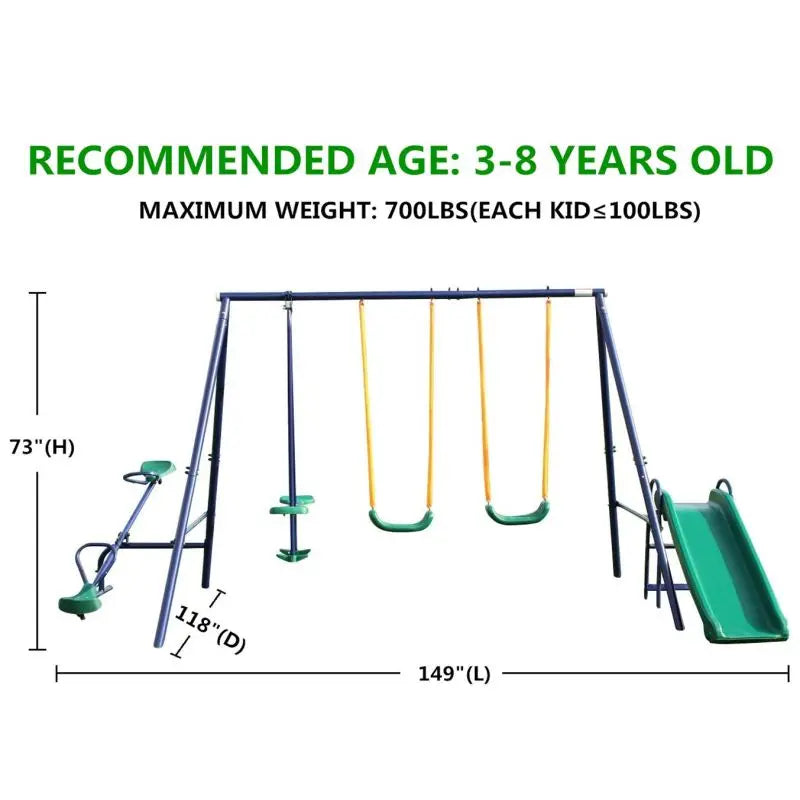Metal Swing Set for Kids