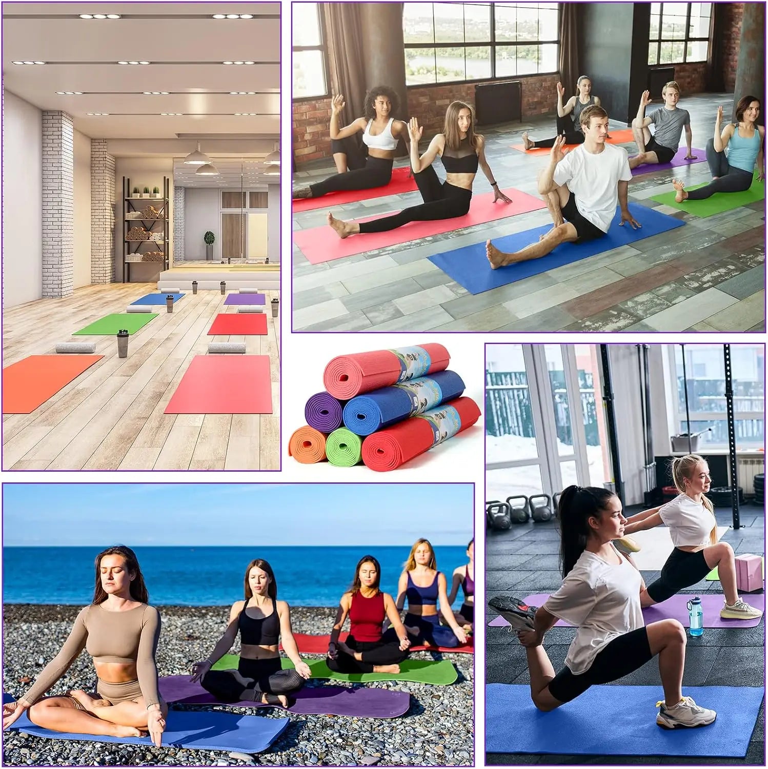 12 Pieces Yoga Mats 68x24x0.12 Inch