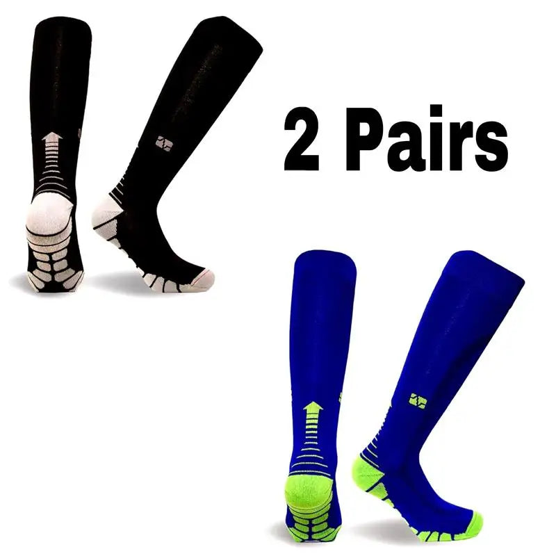 Pairs Men Compression Socks Football Soccer