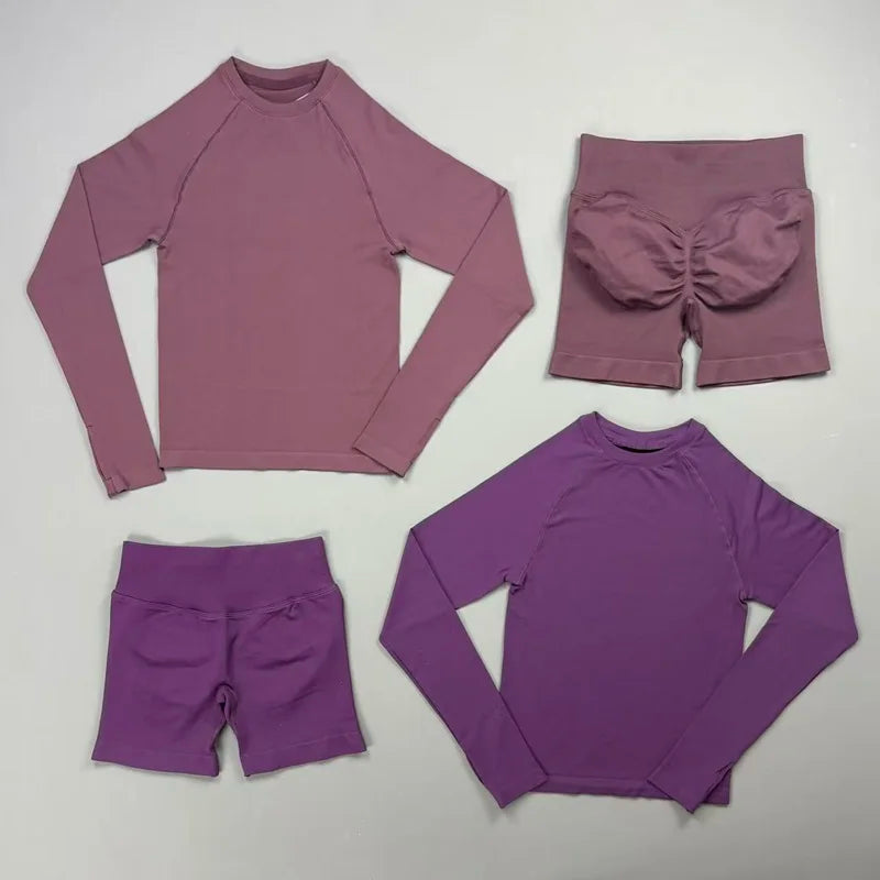 2Pcs Women Seamless Yoga Workout Set
