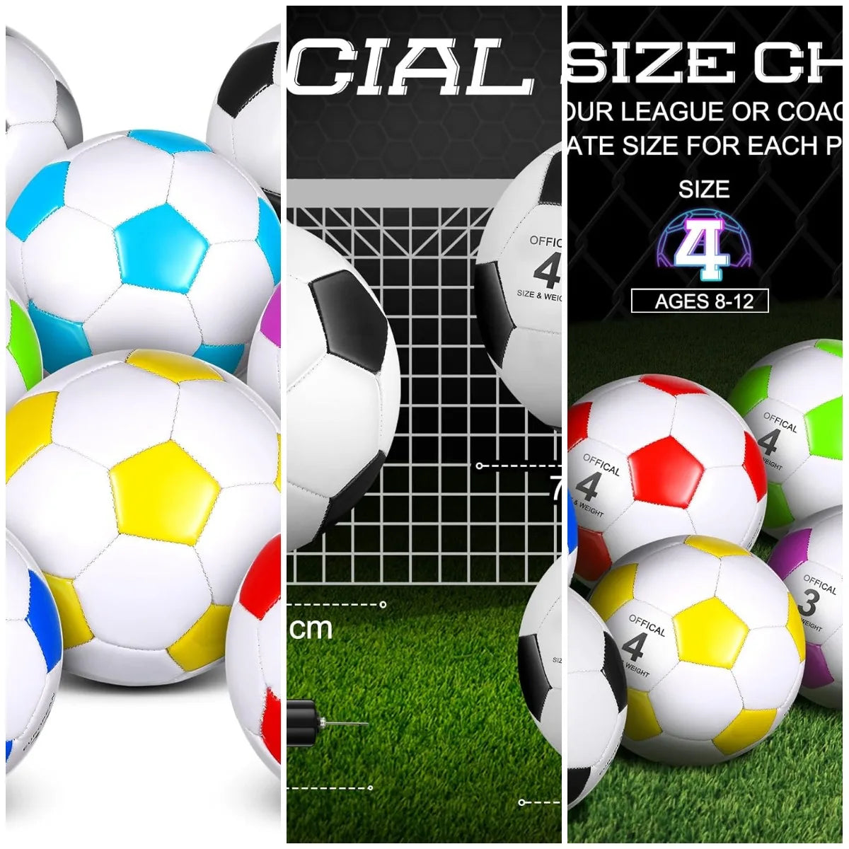 8 Pcs Soccer Balls Bulk with Pump