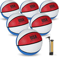 6 Pcs Rubber Basketball Bulk with Pump