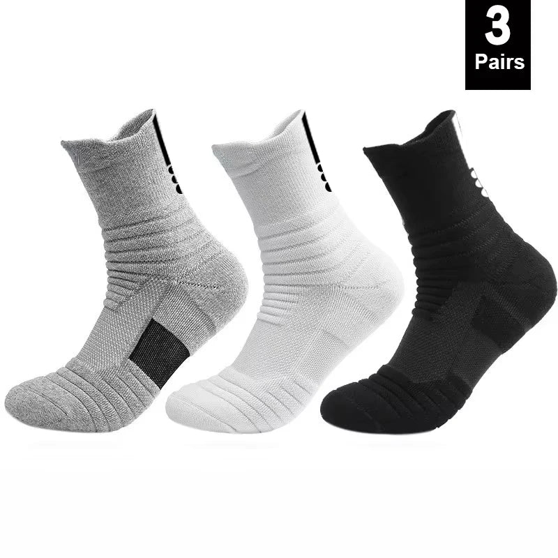 1/3 Pairs Anti-slip Football Basketball  Socks