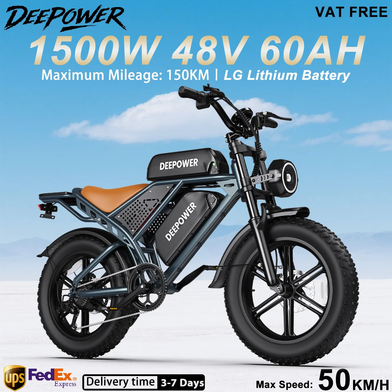 Adult Electric Bike 1500W 48V 60Ah
