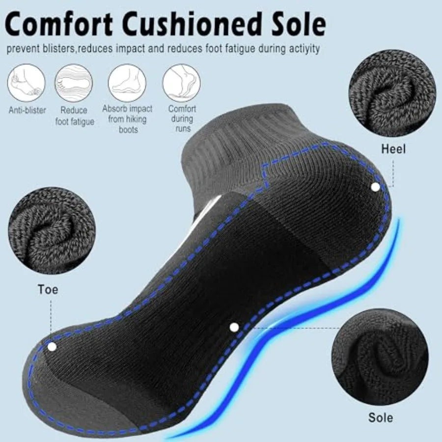 Mens Athletic Ankle Socks 5-Pairs