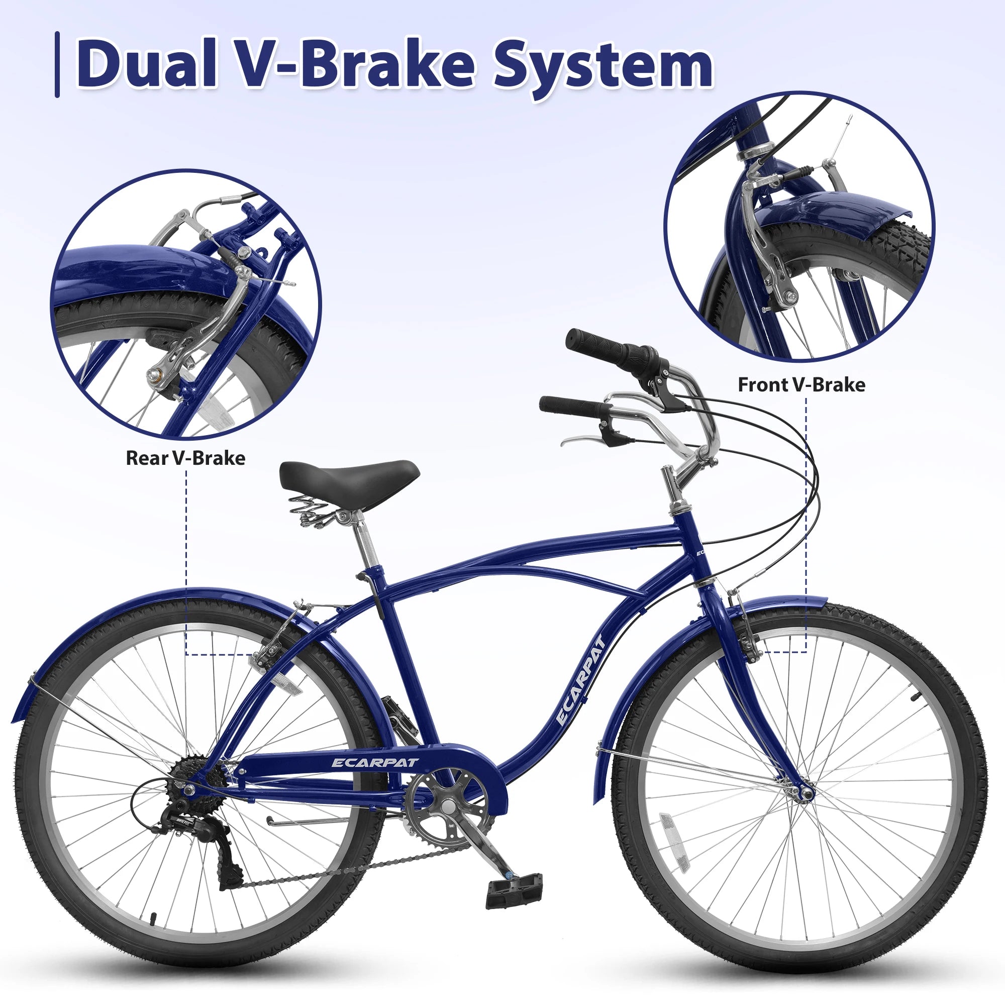 26 Inch 7 Speed Beach Cruiser Bike